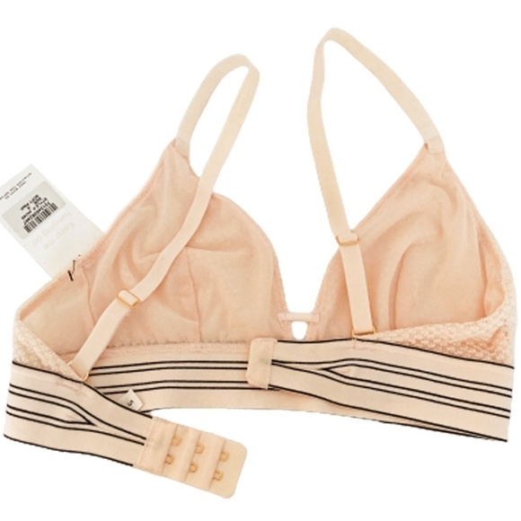 LIVLEY Pink Blush No wire Geometric Lace Bra Bralette - Picture 5 of 9